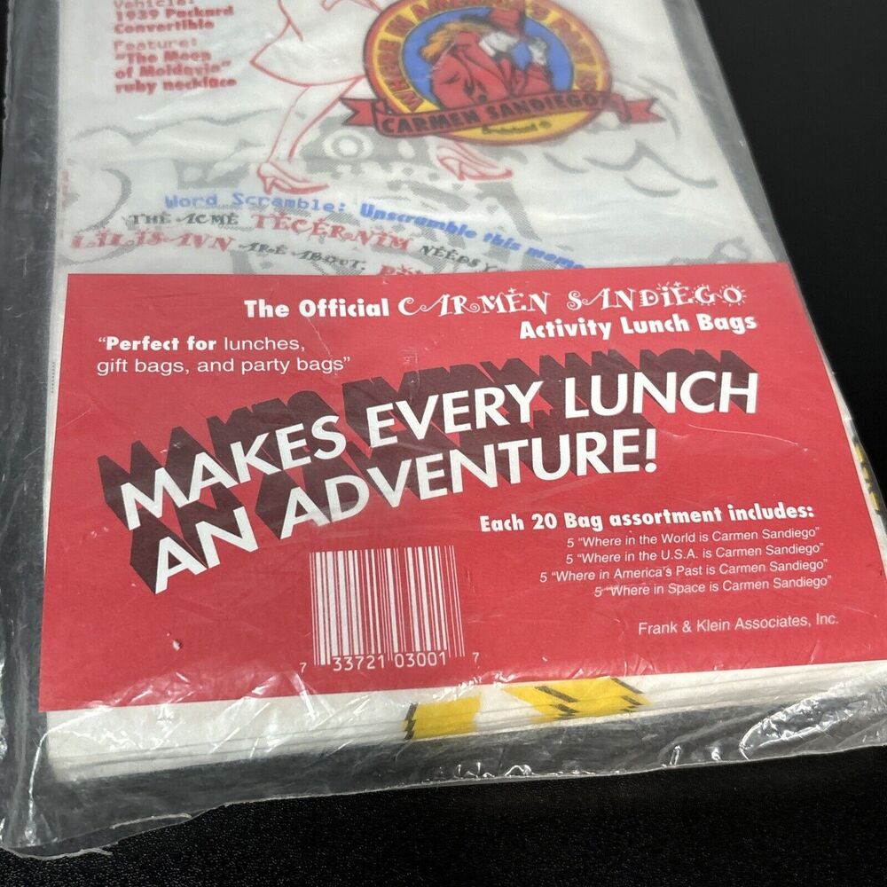 The Official Carmen SanDiego Activity Lunch Bags NOS - Picture 5 of 5